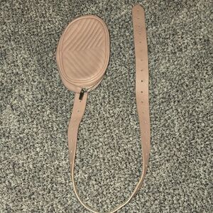 Blush Pink Quilted Belt Bag